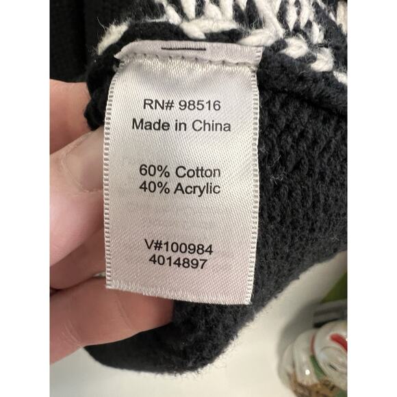 Coldwater Creek Fair Isle Moose Cardigan Sweater Vest Large 14 Cabincore Granny - Picture 10 of 14